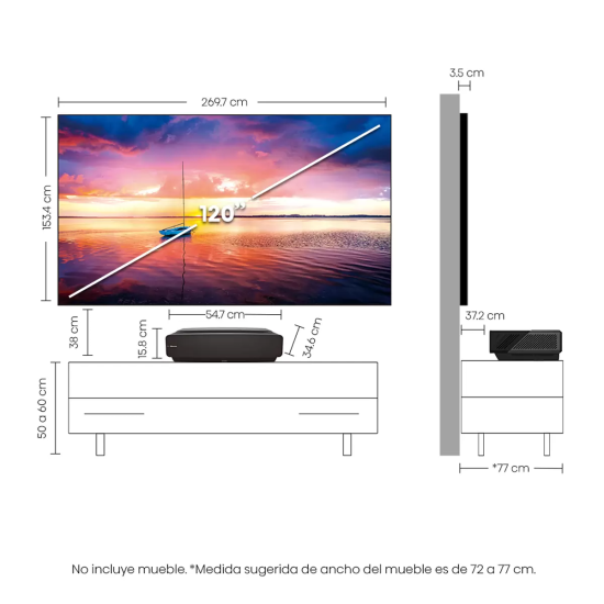 Smart Laser TV 120" Hisense 120L5G 4K UHD/Android/HDR10 HLG Dolby Atmos