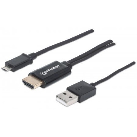Cable MHL de Micro USB a HDMI Manhattan 151498 Negro