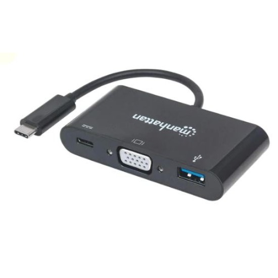 Convertidor USB Tipo-C Manhattan 152044, a SVGA H + USB3 + USBC
