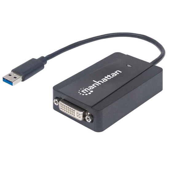 Convertidor de USB 3.0 a DVI Manhattan 152310 Negro