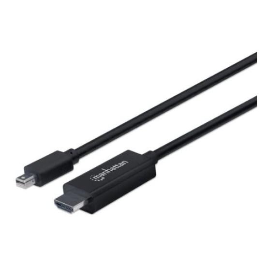 Cable Mini Displayport a HDMI 1080P Manhattan 153232 de 1.8Metros, color Negro