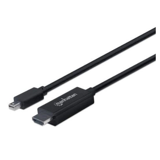 Cable Mini Displayport Macho a HDMI Macho Manhattan 153287 de 1.8Metros, color Negro