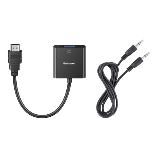 Convertidor HDMI a VGA Audio-Video Steren 208-151 Color Negro