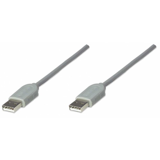 Cable USB A-A Manhattan 317887 de 1.8Metros, color Gris