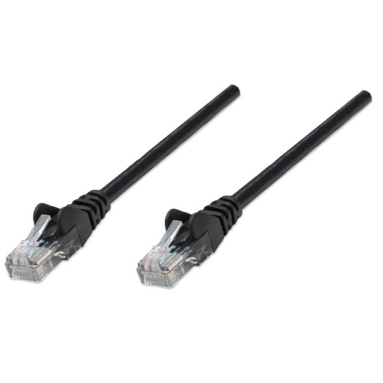 Cable de Red UTP Cat 5E RJ45 de 0.5 Metros, Intellinet 318143 Color Negro