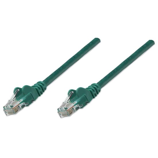 Cable de Red UTP Cat 5E RJ45 de 1.0 Metros, Intellinet 318945 Color Verde