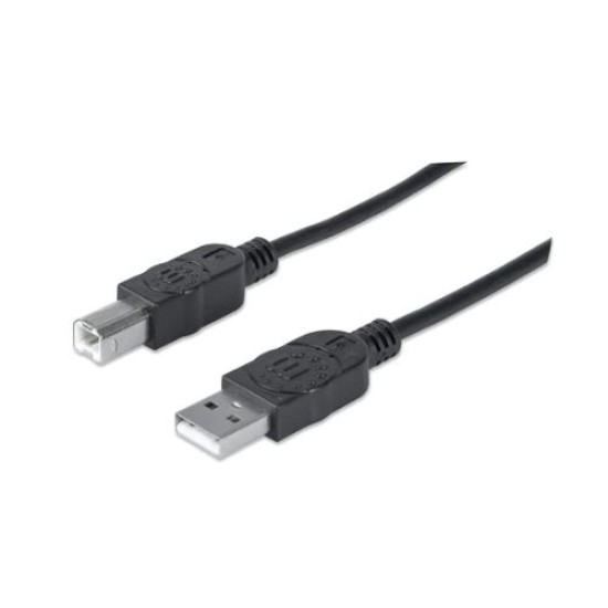 Cable USB 2.0 A Macho/ B Macho Manhattan 337779 de 5Metros, Negro
