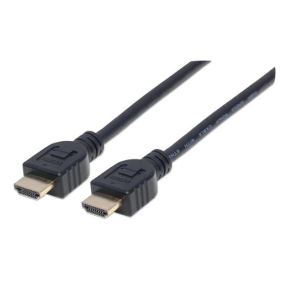 Cable HDMI de 1.0 Metro Manhattan 353922, de Alta Velocidad, Ethernet, 3D, 4K, Para Pared, Negro