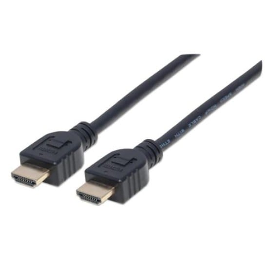 Cable HDMI de 2.0 Metros Manhattan 353939, de Alta Velocidad, Ethernet, 3D, 4K, Para Pared, Negro