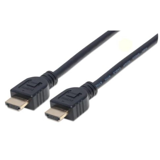 Cable HDMI de 5.0 Metros Manhattan 353953, de Alta Velocidad, Ethernet, 3D, 4K, Para Pared, Negro