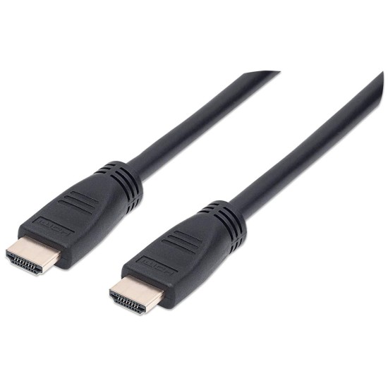 Cable HDMI de 8.0 Metros Manhattan 353960, de Alta Velocidad, Ethernet, 3D, 4K, Para Pared, Negro