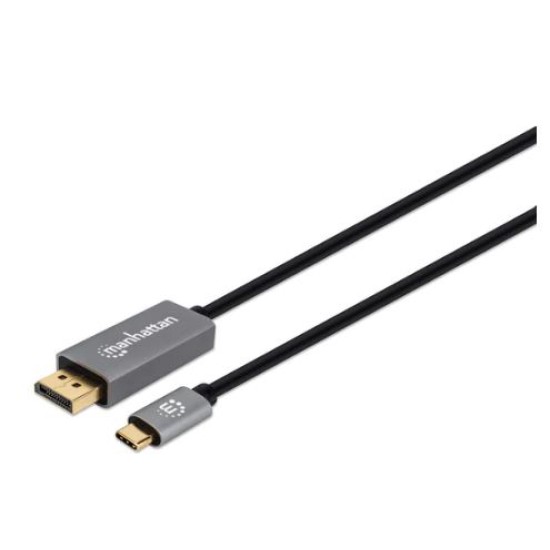 Cable Adaptador USB-C a Displayport-M 8K a 60HZ Manhattan 354844 Color Negro, 2 Metros