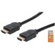 Cable HDMI 2.0 Premium M-M Alta Velocidad Manhattan 355353 Negro,3M