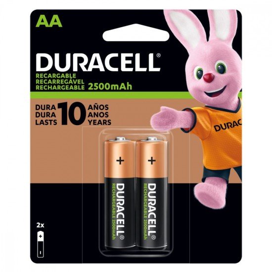 Bateria Recargable Duracell "AA" 2 Pilas DX1500, 41333031149