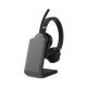 Diadema audífono con micrófono inalámbrico Lenovo 4XD1C99222/Go Wireless ANC/Bluetooth/USB-C/incluye base de carga/color negro.