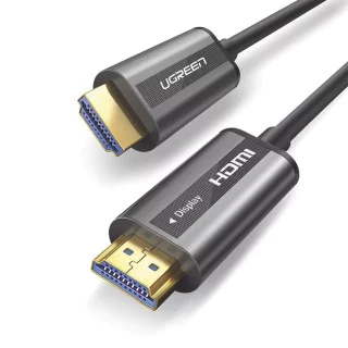 Cable HDMI de 15 Metros por Fibra Optica Ugreen 50215 4K@60HZ Compatible  con HDMI 2.0/ Alta Velocidad 18 GBPS/ 3D/ HDR/ Caja de Aleacion Zinc/  Premium