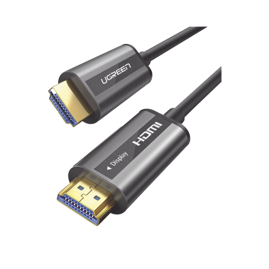 Cable HDMI Ugreen 50219 de 50 Metros Fibra Optica, Fibra de 4 Nucleos + Cobre Estañado de 7 Nucleos, Compatible Con HDMI 2.0, Alta Velocidad 18 GBPS, 3D, HDR