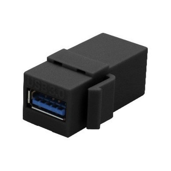 Jack Brobotix USB V3.0, Hembra-Hembra, Negro, 651640