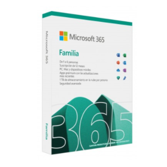 Microsoft Office 365 Family Spanish, 5 Dispositivos, 6 Usuarios, 6GQ-01604