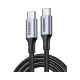 Cable USB-C A USB-C Ugreen 70427 1 Metro Carga Rapida de Hasta 100W, Datos de 480 MBPS ,PD3.0, QC4.0/3.0/2.0, Caja de Aluminio, Nylon Trenzado, Color Negro