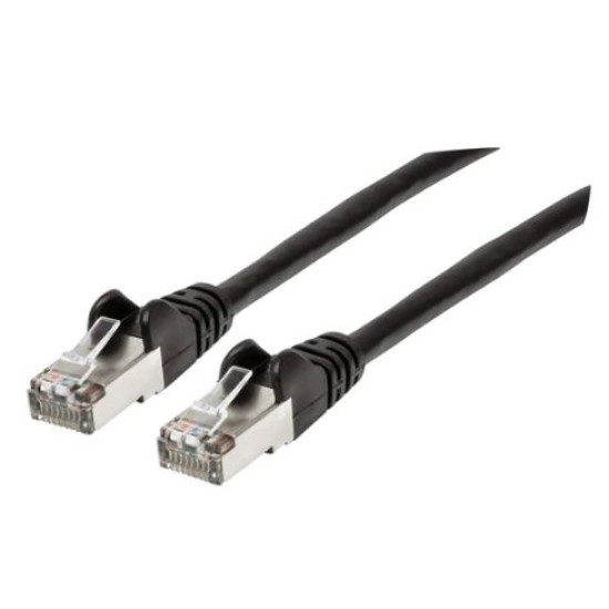 Cable de Red S/FTP Cat 6A RJ45 de 3.0 Metros Intellinet 741545, Color Negro