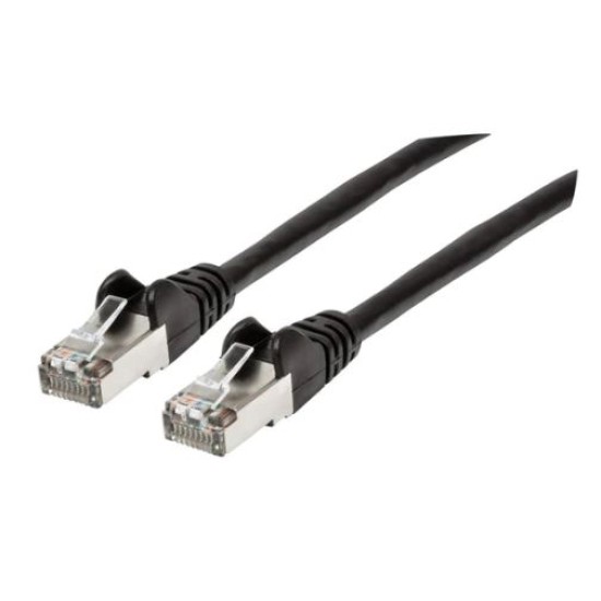 Cable de Red S/FTP Cat 6A RJ45 de 4.2 Metros Intellinet 741552, Color Negro