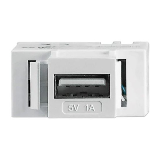 Conector Jack Keystone con 1 Puerto de Carga USB-A Intellinet 772167 Blanco