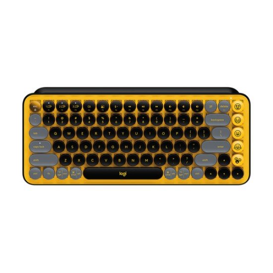 Teclado Inalambrico Mecanico Logitech Pop Keys Bluetooth/ Color Amarillo Con Negro y Gris/ 920-010713