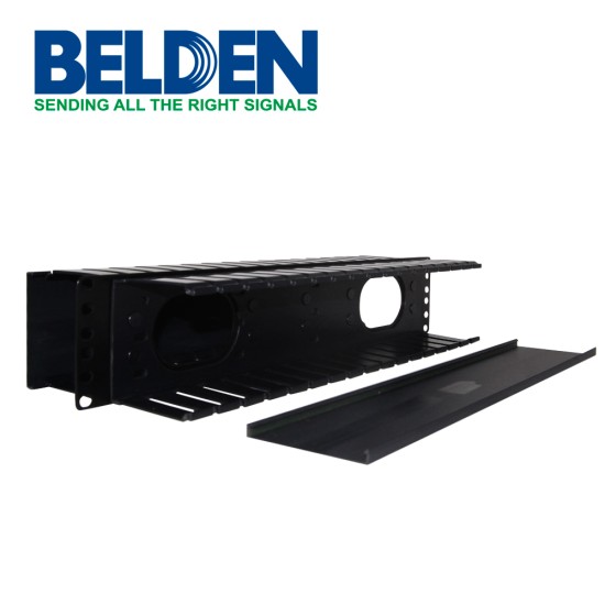 Organizador Horizontal Belden 9512-1902-FR 2 UR Administracion Frontal y Posterior con Tapa Negro