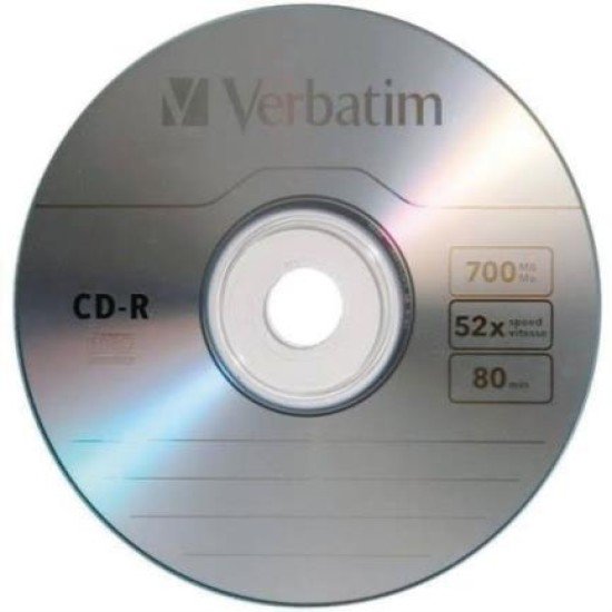 50 Piezas de Disco Compacto Verbatim CD-R 80MIN 700MB 52X, 96298