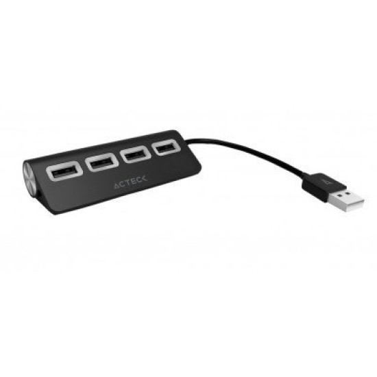 Hub USB 2.0 4 Puertos Acteck AC-923064 Negro
