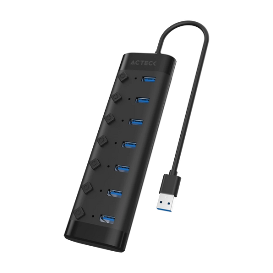 HUB USB 2.0 Macho - 7X USB 3.0, Acteck AC-937054, 5000MBPS, Color Negro