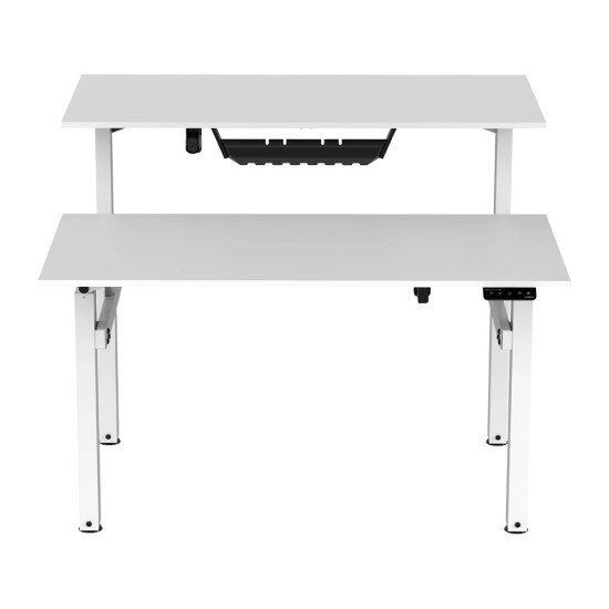 Escritorio Eléctrico Acteck AC-937276 / Doble Ajustable Ergo Desk V2 ED727 / Altura Ajustable / Max 80 Kg Estático / Acero - ABS - Aglomerado / Blanco