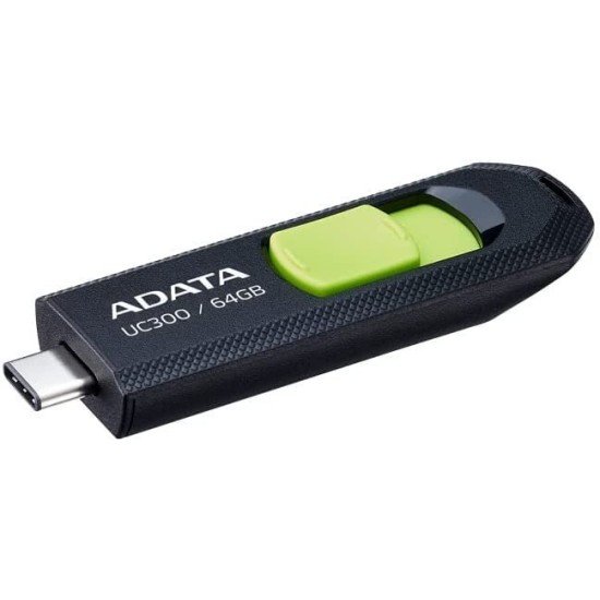 Memoria USB 3.2 64GB Adata UC300 Negro/Verde, ACHO-UC300-64G-RBK/GN