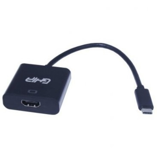 Adaptador USB 3.1 TIPO-C Macho a HDMI Hembra/ Salida de Video 4K Ghia ADAP-12 Negro