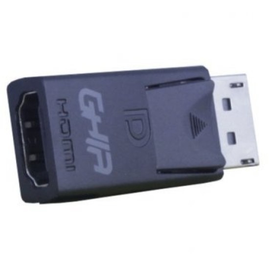 Adaptador de Video Displayport Macho a HDMI Hembra Ghia ADAP-7 Negro