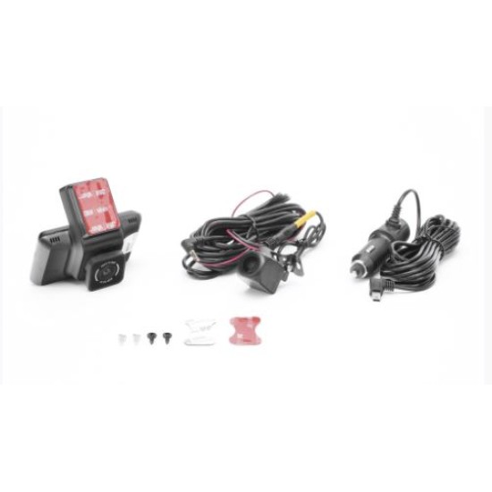 Camara Móvil Dash Cam Doble Lente 4MP/ 2MP Hikvision AE-DC4328-K5 H.265/ Pantalla 3"/ WIFI/ G-Sensor/ Microfono y Bocina Integrada