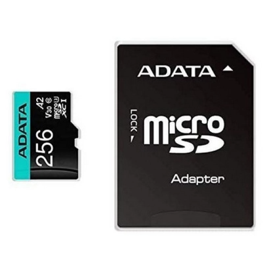 Memoria MicroSDXC 256GB Flash Adata Premier Pro Clase 10 con Adaptador, AUSDX256GUI3V30SA2-RA1