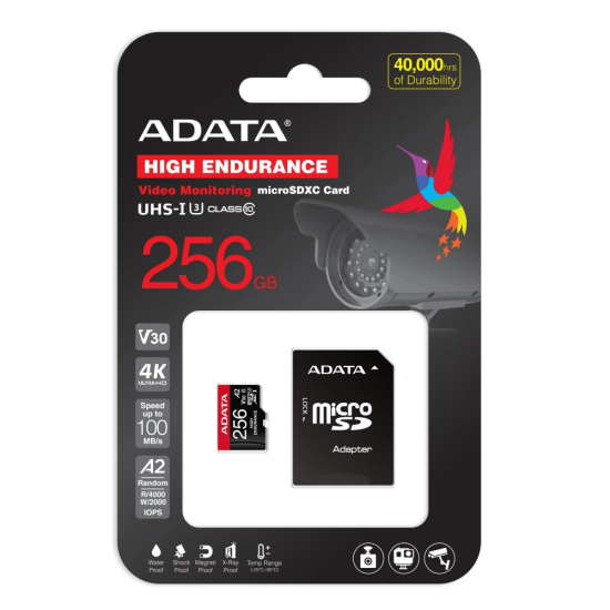 Memoria MicroSDXC 256GB Adata AUSDX256GUI3V30SHA2-RA1 UHS-I Clase 10 con Adaptador