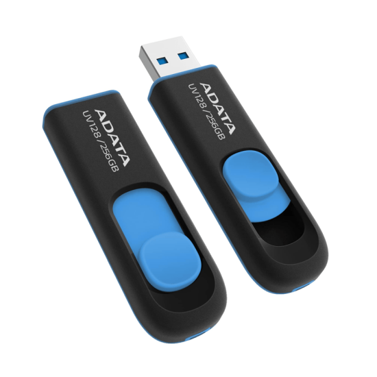 Memoria USB 256GB Adata AUV128-256G-RBE, USB3.2 Negro/Azul