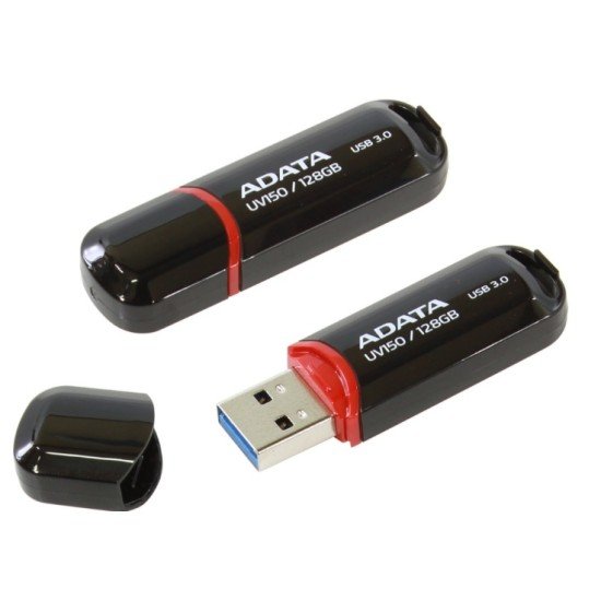 Memoria USB 3.2 128GB Adata AUV150-128G-RBK Plastico, Color Negro