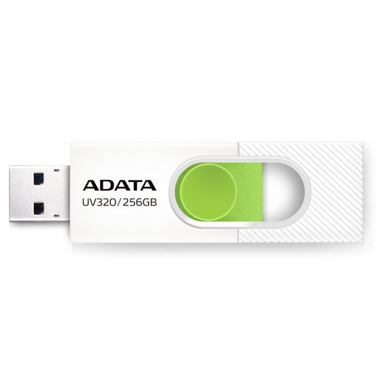 Memoria USB 256GB Adata AUV320-256G-RWHGN USB3.2 Retractil Color Blanco/Verde