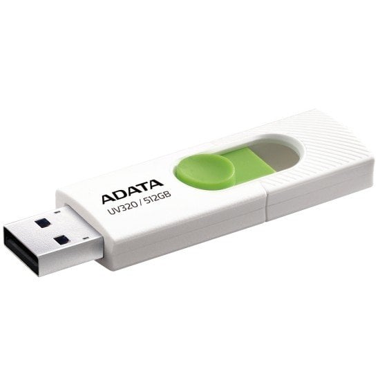 Memoria USB 512GB Adata AUV320-512G-RWHGN USB3.2 Retractil Color Blanco/Verde