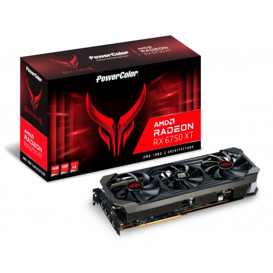 Tarjeta de Video Powercolor Red Devil AMD Radeon RX 6750 XT OC, 12GB/ 192-BIT/ GDDR6/ PCI Express X16 4.0, AXRX 6750 XT 12GBD6-3DHE/OC