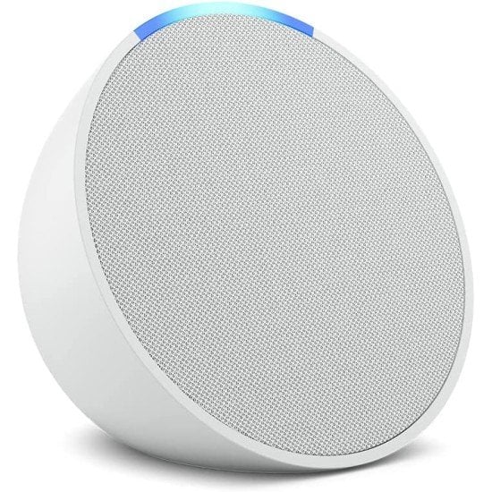 Bocina Inteligente Alexa Amazon Echo Pop B09ZXLRRHY, Proyeccion Frontal de 1.95" WI-FI/Bluetooth, Color Blanco Glaciar
