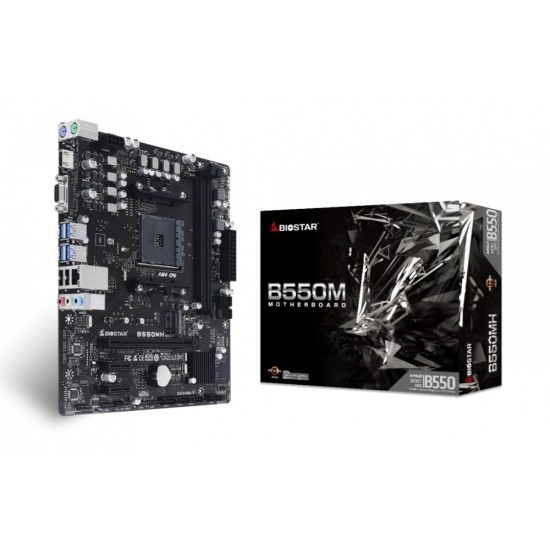 Tarjeta Madre Biostar B550MH AMD Ryzen Socket AM4 3TH/ DDR4/ HDMI/ PCIE/ M.2/ Sata