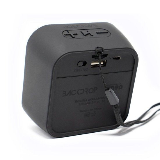Bocina Inteligente Backdrop Portatil, Bluetooth, 3W SD Card, Manos Libres, Radio FM, USB, Color Negro, BD90