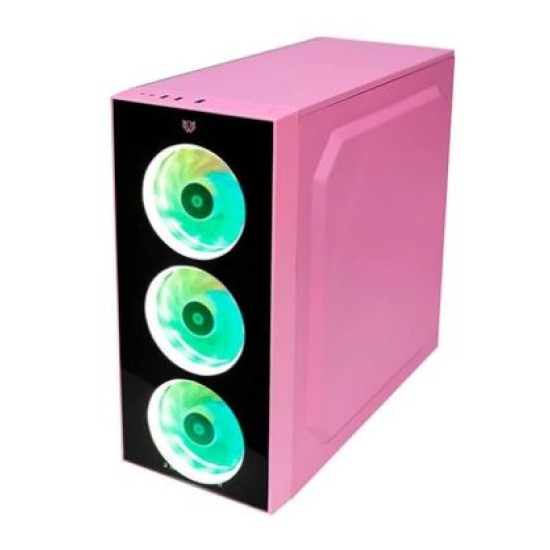 Gabinete Balam Rush Dragonfly Media Tower/ ATX/ 3 Ventiladores RGB/ USB 3.0/ Color Rosa/ Paneles lateral y frontal de cristal templado/ BR-932806