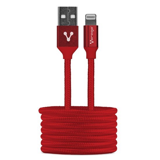 Cable APPLE Lightning USB De 1 Metro Rojo VORAGO CAB-119-RD