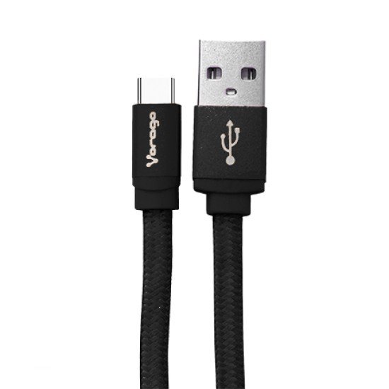 Cable Vorago CAB-214-BK/ USB A-Tipo C/ 2M/ Carga Rapida/ Negro